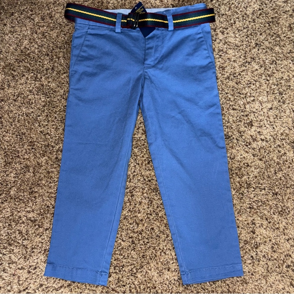 Polo Ralph Lauren belted Blue cotton pants 
2T